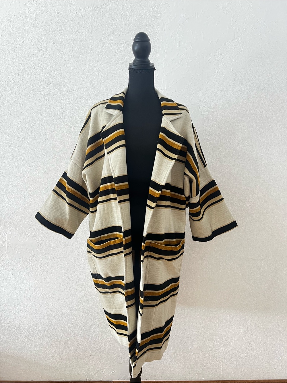 The Odell’s Cocoon Jacket Women’s LP Striped Fall Layering Boho Chic Scandi